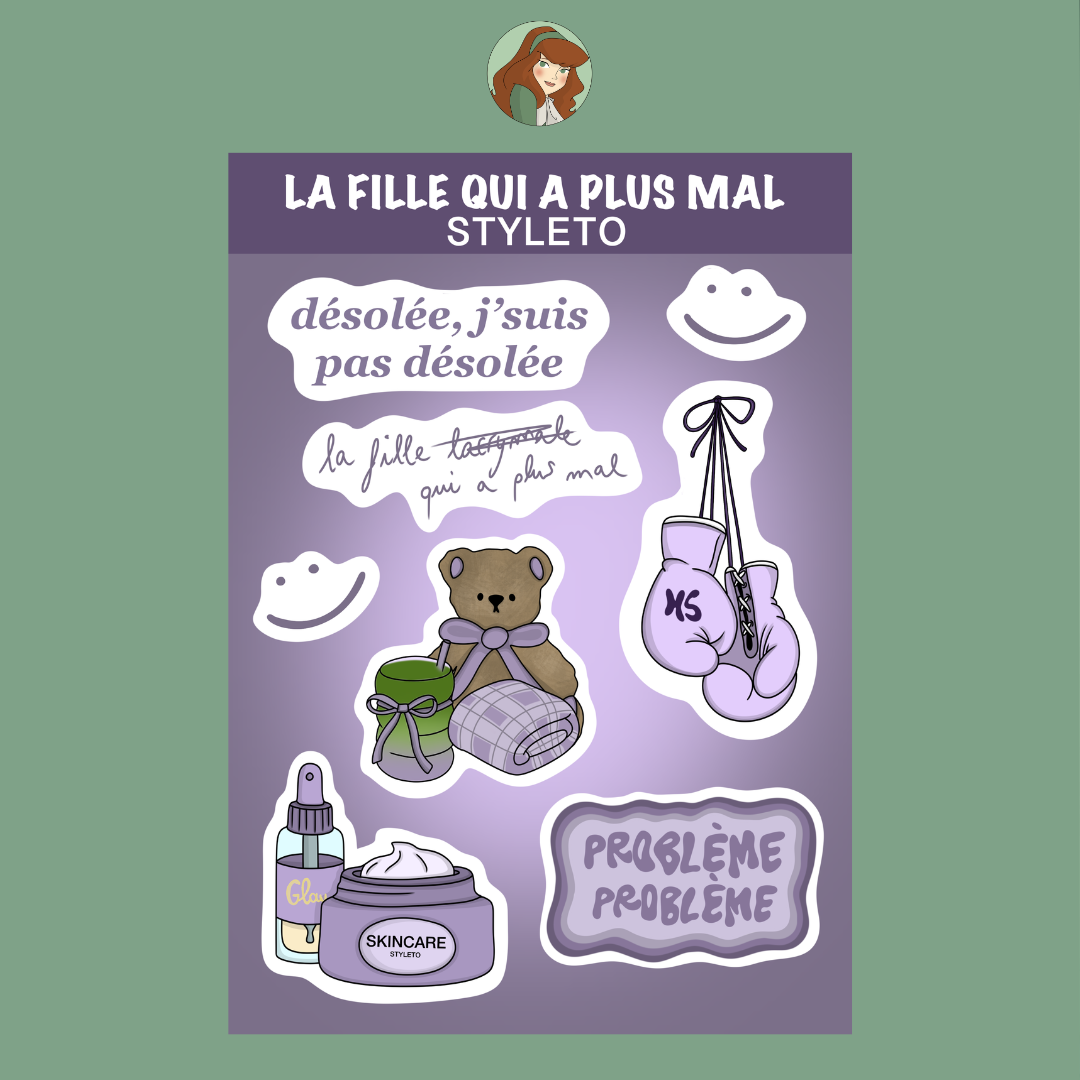 Planche de stickers - La fille qui a plus mal - StyleTo