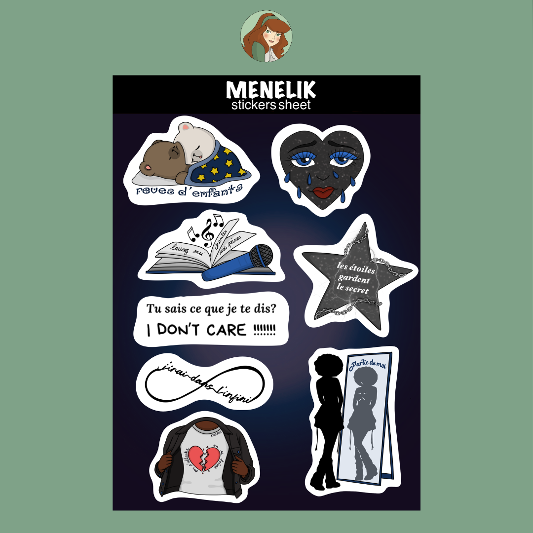 Planche de stickers - MENELIK - Ebony