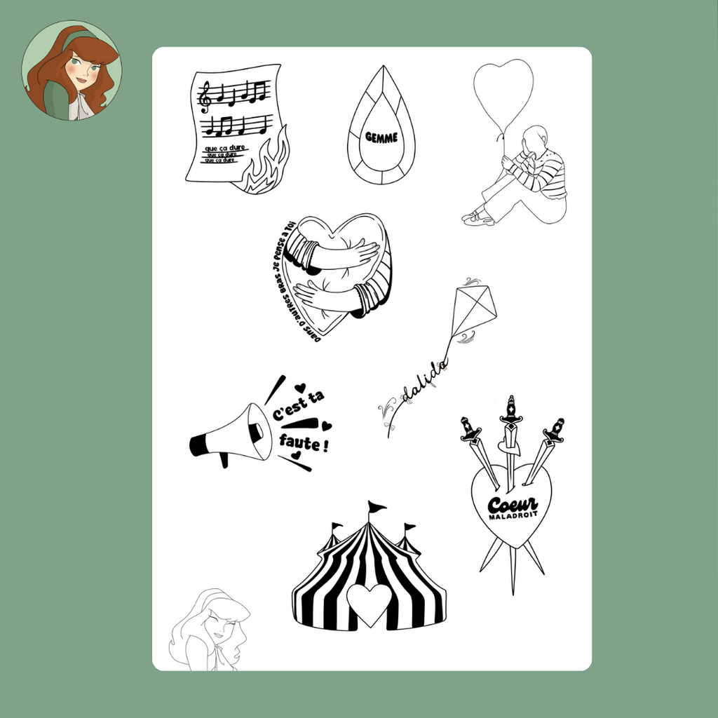 Planches de tatouages temporaires – Star Academy