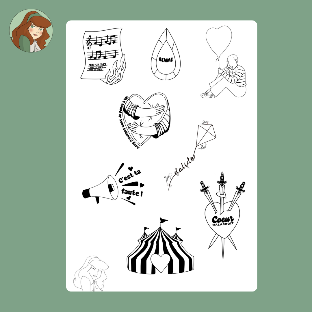 Planches de tatouages temporaires – Star Academy