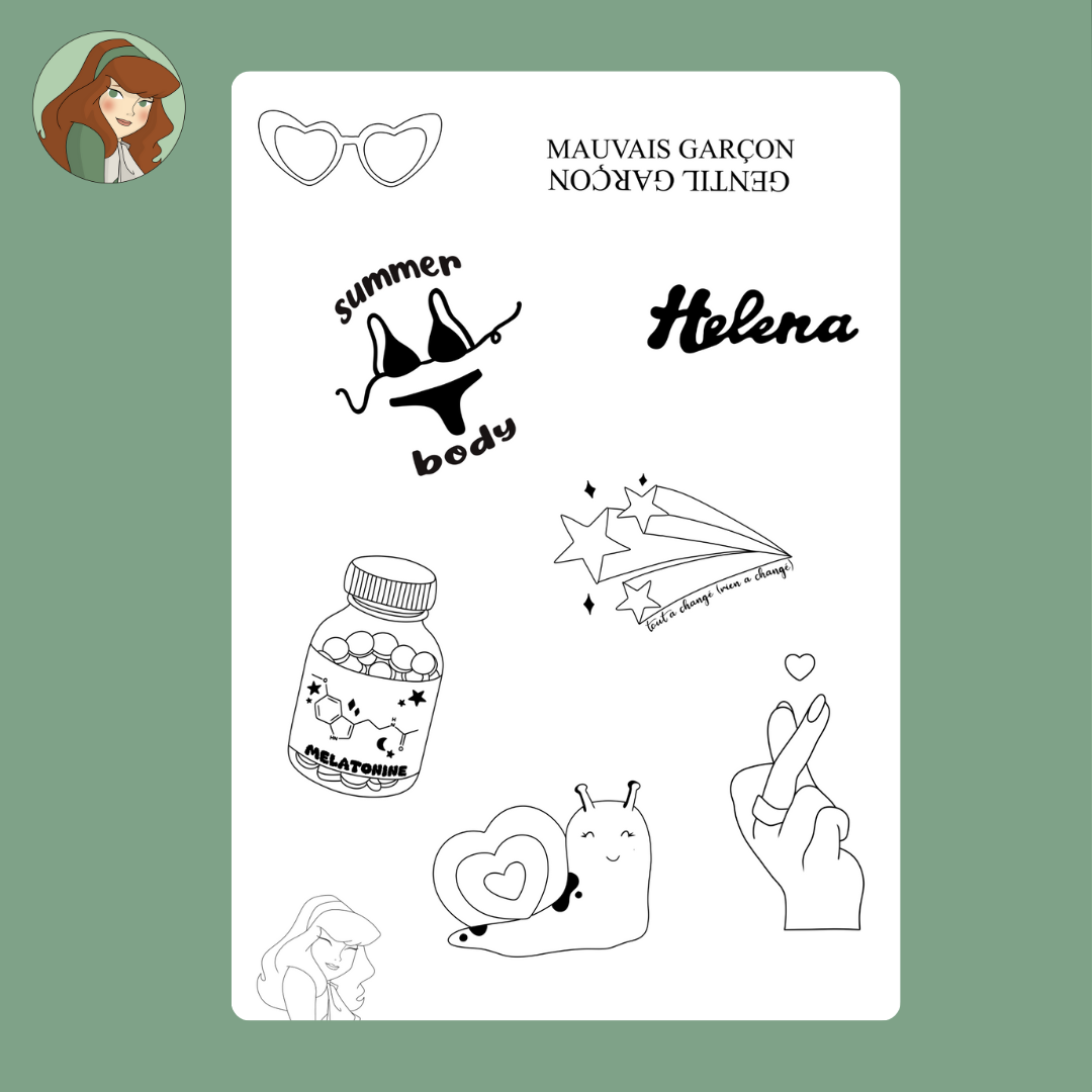 Planches de tatouages temporaires – Star Academy