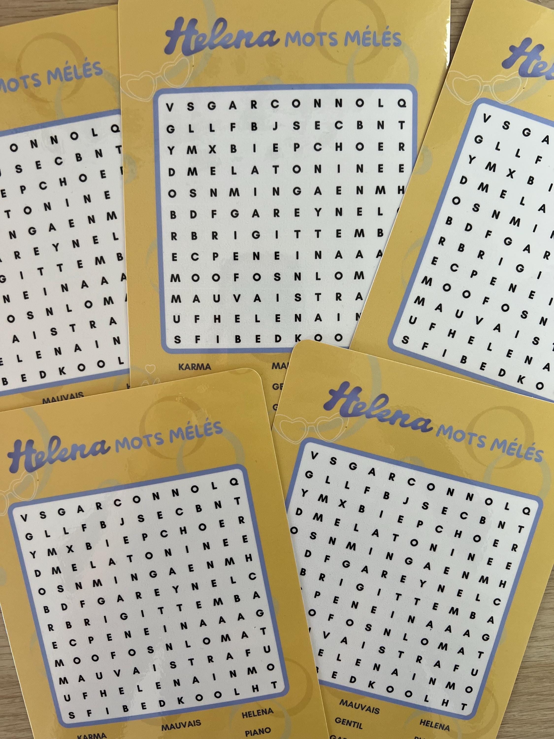 Planche de mots mêlés - Helena